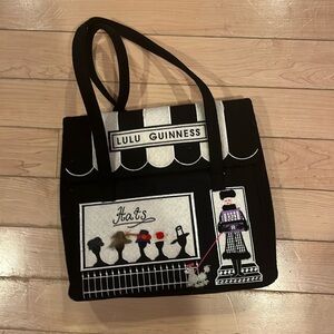 Lulu Guinness Bag black bag with beautiful front art